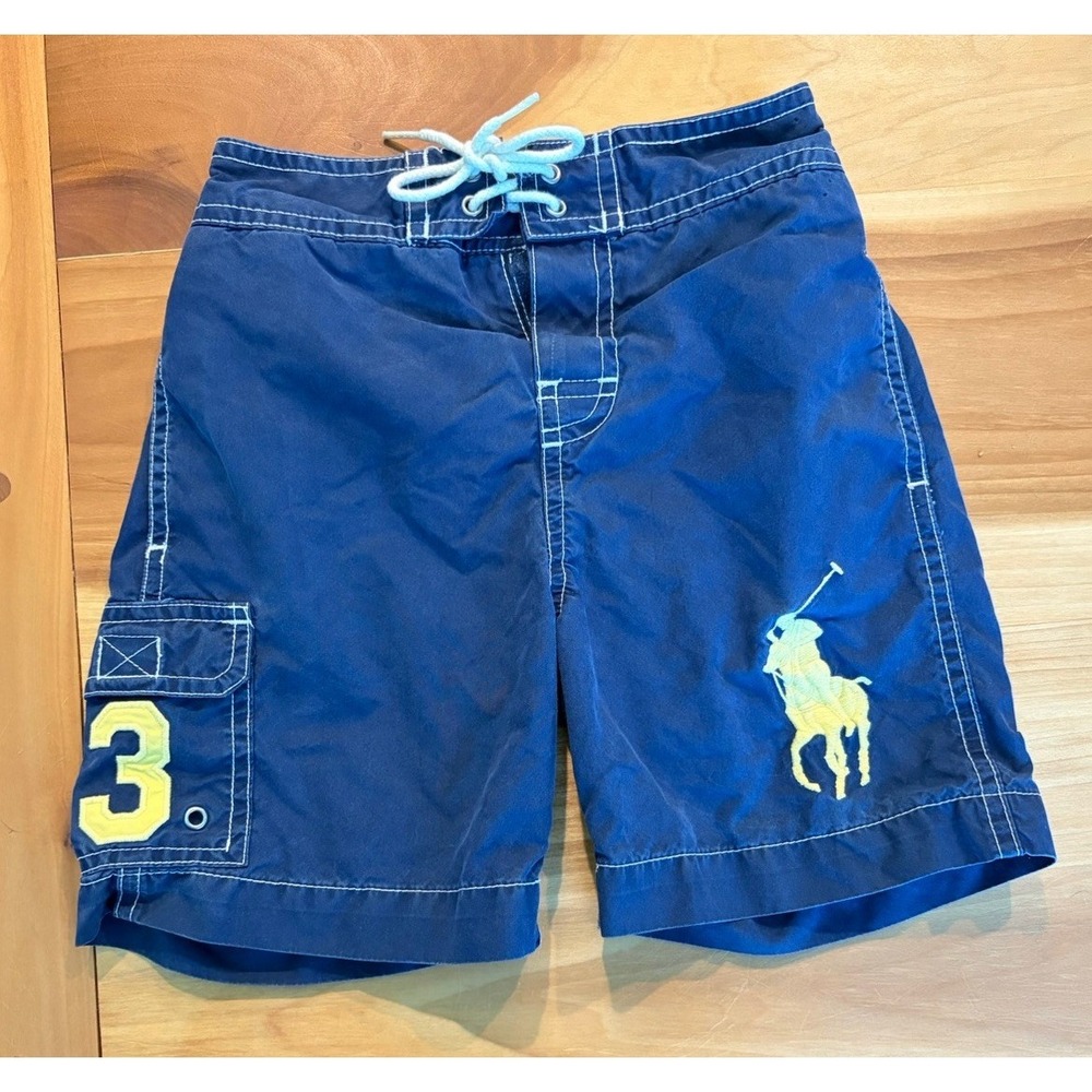 Polo Ralph Lauren Swim Shorts Toddler Boys 3T Big Pony Swim Trunks‎ Navy Yellow